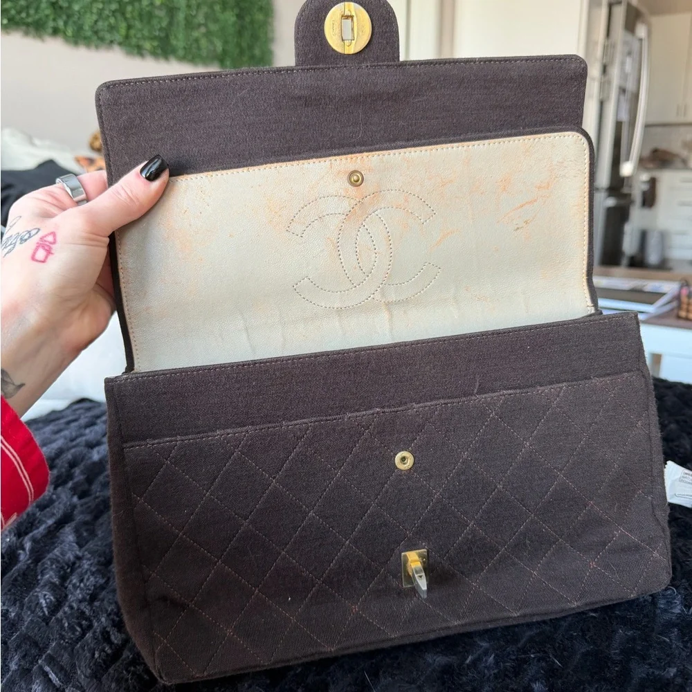 Chanel Classic Jersey Medium Double Flap Bag - Picture 13 of 16